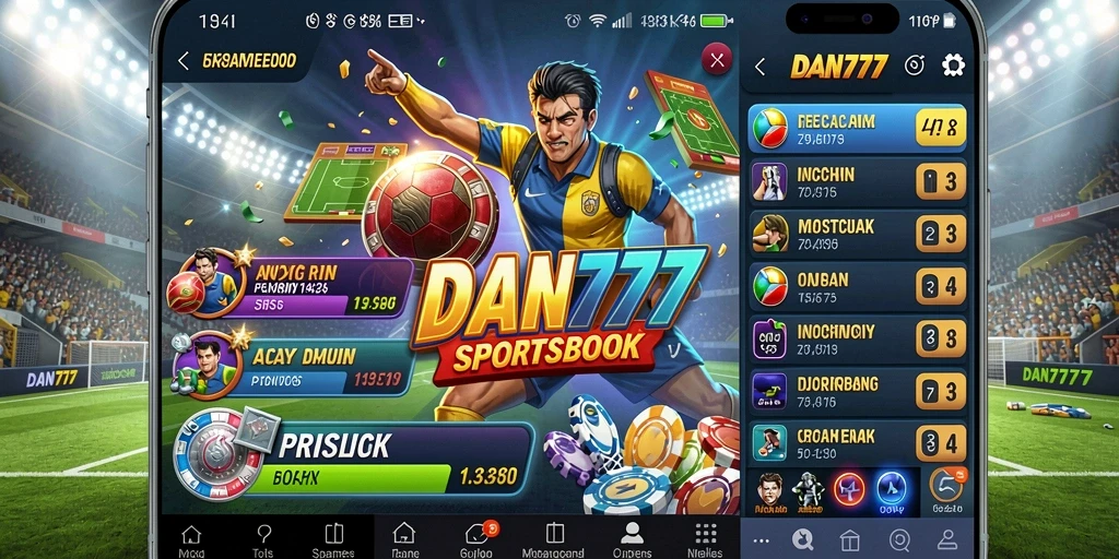 Screenshot utama DAN777 menampilkan taruhan olahraga secara langsung.