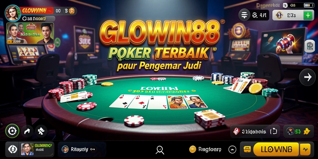 Screenshot GLOWIN88 menampilkan pemain beraksi dalam permainan Poker.