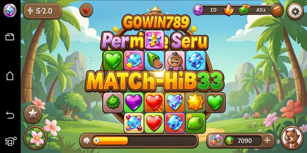 Screenshot GOWIN789 menampilkan gameplay Match-3 yang adiktif.