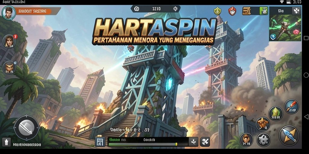 Gameplay Tower Defense yang seru dan menantang di HARTASPIN.