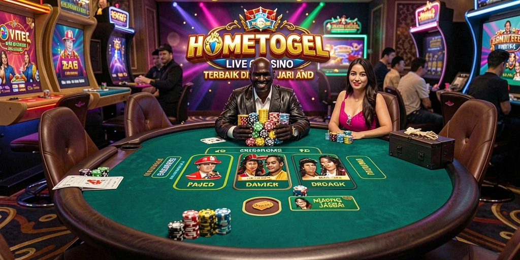 Tampilan gameplay HOMETOGEL yang mendebarkan dengan dealer langsung.