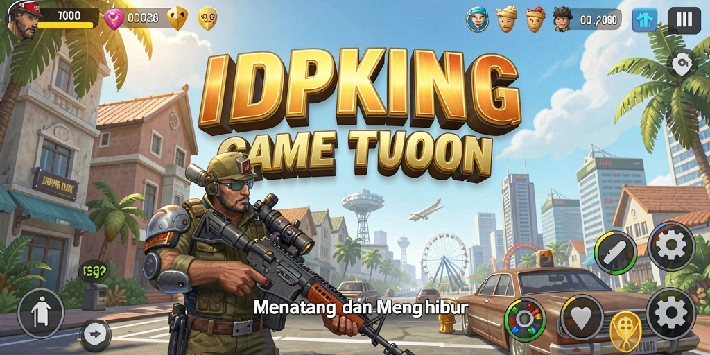 Tampilan menarik gameplay IDPKING dalam membangun kerajaan bisnis.