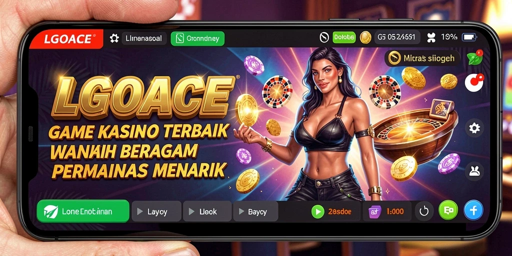Screenshot gameplay LGOACE menampilkan suasana kasino luar biasa.