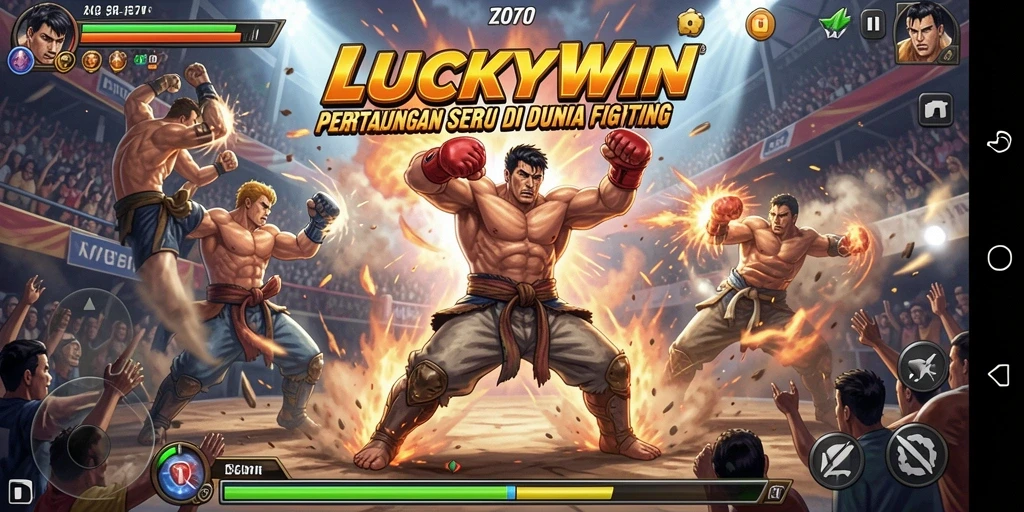 Tangkapan layar menunjukkan pertarungan seru dalam LUCKYWIN.
