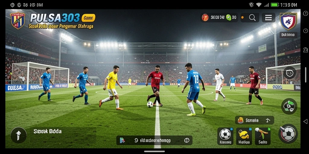 Tampilan gameplay menarik dari PULSA303 dengan aksi sepak bola yang seru.