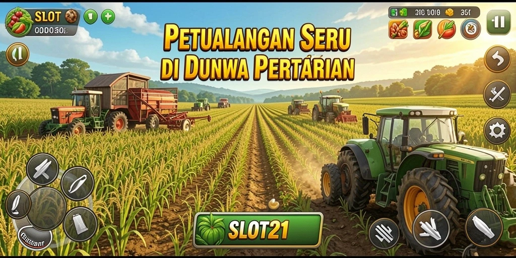 Tampilan menarik dari gameplay pertanian di SLOT21.
