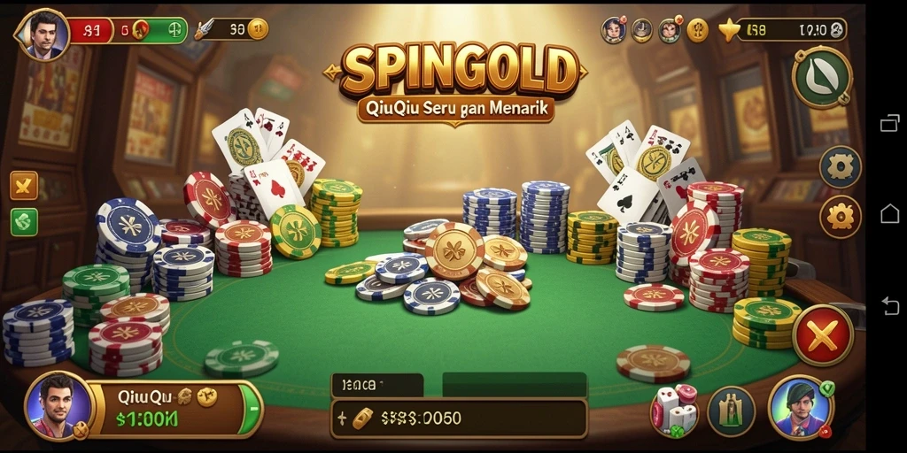 Tampilan gameplay SPINGOLD yang menegangkan dan seru.