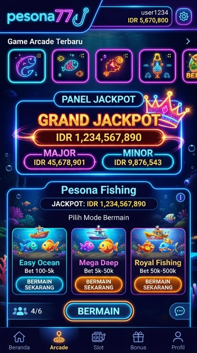 Tampilan utama aplikasi pesona77 yang menarik dan mudah digunakan.